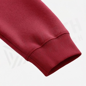 Ensemble de survêtement rouge à capuche pour homme, sweat-shirt et pantalon en coton, couleur unie, décontracté, pour l'automne, avec poches latérales - Product Image 6