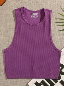 Sujetador deportivo largo para mujer |   Camiseta Deportiva de Punto Acanalado Sin Costuras |   Ropa Deportiva de Alta Elasticidad para Correr sin Restricciones - Product Image 4