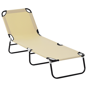 Sdraio Pieghevole da Piscina con 5 Livelli di Reclinazione, Telaio in Acciaio, per Prendere il Sole all'Aperto - Product Image 1