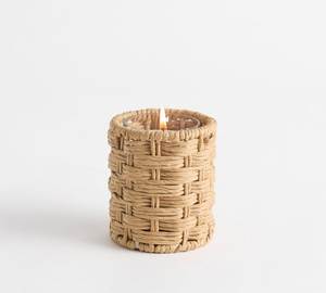 Support de bougie tissé à la main, rond, résistant à la chaleur, décoration d'intérieur, style rotin naturel durable - Product Image 3