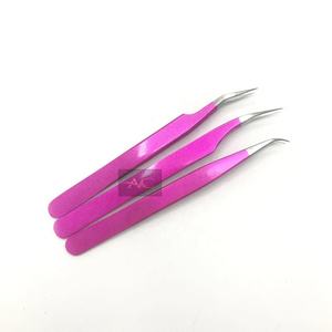 แหนบถอนขนตาแบบมืออาชีพแหนบเส้นใยสเเตนเลสสีแข็งแรงโลโก้ตามสั่ง - Product Image 6