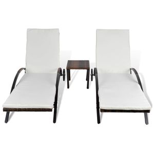 Lettino Prendisole Grande Regolabile in Altezza in Rattan PE Marrone, Comodo Lettino per Uso Esterno - Product Image 3