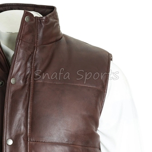 เสื้อกั๊กหนังมอเตอร์ไซค์แบบกำหนดเองสำหรับผู้ชาย ทนทาน สไตล์ไบค์เกอร์ มีโลโก้ OEM ให้บริการ ขายส่งราคาถูก - Product Image 3