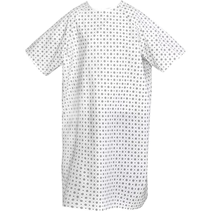 Bata de Paciente Unisex Reutilizable de Polialgodón, Manga Corta, Bata Médica de Hospital, Uniforme de Enfermera con Estampado OEM - Product Image 2