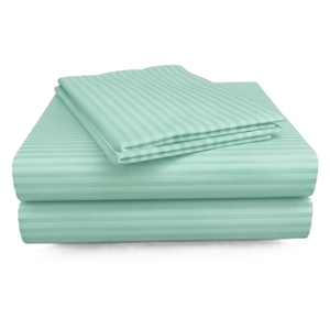 <b>Striped</b> Bed Sheet <b>Set</b> Pillowcase <b>Set</b> <b>Bedding</b> Stripe Linen Look Breathable For Home Hotel Use Custom Logo - Product Image 1