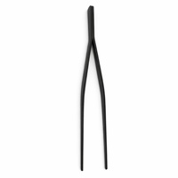 Chimta Tong noir 25 CM |   Pinces de cuisine multifonctionnelles pour roti, chapati et barbecue |   Outil de cuisson et de service résistant à la chaleur pour la maison