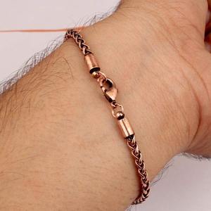 Pulsera Kada de cobre macizo estilo vintage, hecha a mano, ajustable, con diseño floral. - Product Image 2