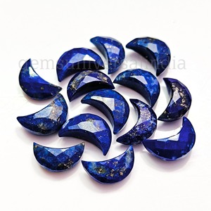 Piedra Preciosa Natural de Lapislázuli Tallada en Forma de Luna Creciente de 12 mm, Facetada, Tipo Briolette, para Fabricación de Joyas, Precio al por Mayor - Product Image 3