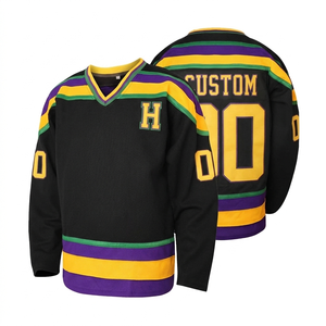 High Quality Custom Logo Men's Ice Hockey Jersey with Striped Pattern Quick Dry & Breathable Sports Jersey for Ice Hockey Wear - Product Image 3