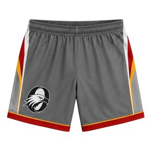 Shorts de lacrosse unisexe gris et rouge sublimés, légers, en polyester, réversibles, uniforme sportif, vêtements d'équipe, entraînement, vêtements de sport - Product Image 1