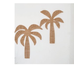 Décoration murale tressée en rotin pour chambre de fille chic, motif palmier tropical, sculpture insulaire en matériau végétal durable pour enfants - Product Image 4