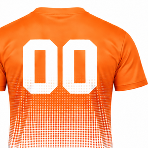 Orange and <b>White</b> Gradient Sublimation <b>T</b> <b>Shirt</b> Men Short Sleeve Crew Neck Custom Printed Sports Training Performance - Product Image 4