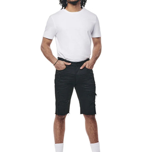 High Street Fashion Elastic Waist <b>Men</b> Denim Shorts Top Quality Custom Sublimated Printing <b>Men</b> Denim Shorts Fitness Shorts - Product Image 4