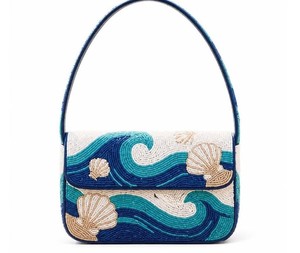 Striped Design Lobster <b>Seed</b> Bead Shoulder Handbag Fashion Evening Clutch Purse Designer Crossbody Tote Wedding Party Bag Gift - Product Image 2