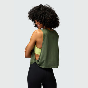 New Customized Women’s Sleeveless Workout <b>Tank</b> <b>Top</b> <b>Loose</b> Fit Breathable Yoga Gym Fitness Sports Shirt Private Label - Product Image 4