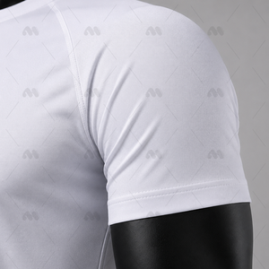 เสื้อยืดกีฬาวิ่งออกกำลังกายผู้ชาย ผ้าคอตตอน/สแปนเด็กซ์ 100% แห้งเร็ว ระบายอากาศดี เป็นมิตรกับสิ่งแวดล้อม แขนสั้น ผ้า 180 กรัม รับผลิตแบบ OEM - Product Image 3