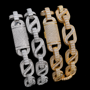 Chaîne Hip Hop personnalisée en moissanite taille ronde et baguette, design élégant fait main, bijoux en diamant certifié de qualité supérieure - Product Image 6