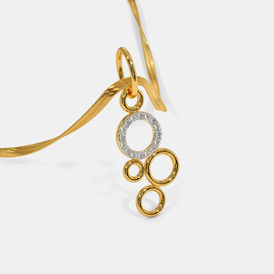 Collar con Colgante de Diamantes Cultivados en Laboratorio en Círculos Múltiples de Oro Amarillo - Product Image 4