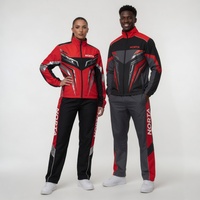 Conjunto Cortavientos Unisex con Cremallera Completa, Chaqueta Ligera Impermeable y Transpirable, Pantalones Jogger Ajustados con Franja Lateral, Estampado Primaveral