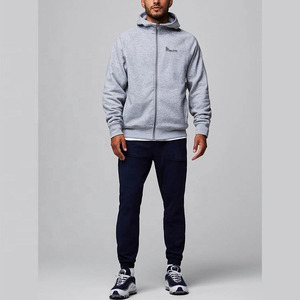 Sweat à capuche zippé personnalisé de haute qualité, coupe classique, poignets élastiques, poche zippée, décontracté, sans cordon, en coton et polyester pour homme - Product Image 3