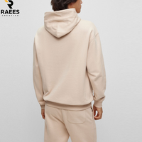 Sweat à capuche basique en mélange de coton, teint uni, avec impression en relief, fabriqué avec les meilleurs matériaux, pour homme