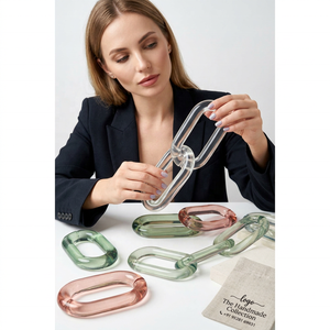 Handmade Resin Link Chain Sculpture Irregular Shape Swill Pattern Fashion <b>Art</b> Collectible Modern Home Decor Piece Handmade - Product Image 1