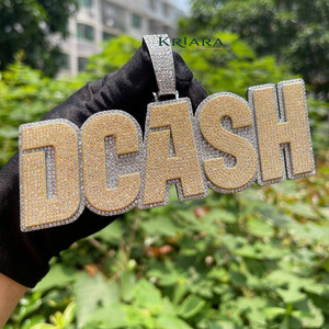 Colgante con Letra DCASH de Diamantes, Chapado en Oro de 18K, Moissanita, Joyería Hip Hop para Hombre, Plata 925 - Product Image 3