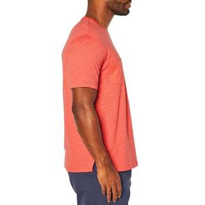 T-shirts pour hommes en coton léger de 180 g, couleur rose, manches courtes, style streetwear d'été, col rond, avec poche poitrine - Product Image 4