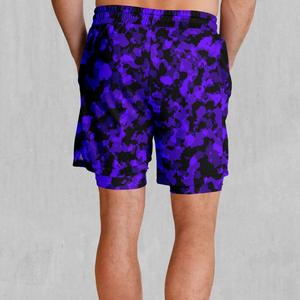 Men's for Geometric Print Quick Dry <b>Mid</b> Waist Drawstring Closure Satin Fabric Shorts Pockets Casual Short Length Swim Trunks - Product Image 6