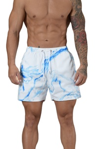 2025 Summer Hot Sale Solid Beach Shorts Workout Polyester Running Mesh Quick Dry <b>Windproof</b> Breathable for Men - Product Image 2