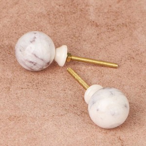 Antique Style Metal & Marble Knob Pull Handle For Kitchen Drawer <b>Wardrobe</b> Cabinet Closet Bedroom Cupboard Unit From India - Product Image 1