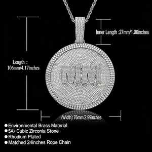 จี้เงินแท้ 925 สลักอักษรตามสั่ง ประดับเพชรโมอิสซาไนต์ VVS ทรงกลม แบบ Iced Out เครื่องประดับฮิปฮอป - Product Image 6