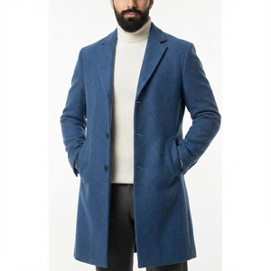 <b>Men</b> Classic <b>Long</b> <b>Winter</b> Trench <b>Coat</b> with Lining Breathable Quick-Dry Warm Wool/Polyester Trench <b>Coat</b> for Formal & Casual Use - Product Image 2