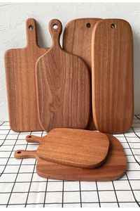 Tabla de cortar de madera maciza con una construcción robusta de madera de neem, ideal para cortar frutas, pan, queso y verduras frescas. - Product Image 6