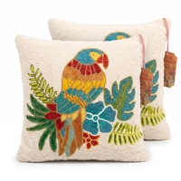 Housse de coussin mandala florale perlée à la main, bleu turquoise, housse de coussin décorative, décoration intérieure