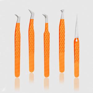 Pince à cils à poignée en diamant avec logo personnalisé pointe en fibre populaire pince à épiler à extension de cils en acier inoxydable la plus populaire privée - Product Image 1