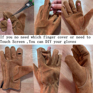 Guantes de trabajo de cuero de seguridad con logotipo personalizado a bajo precio, guantes de trabajo de cuero para hombre para la seguridad de las manos - Product Image 5