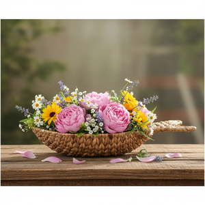 Panier de rangement en jacinthe d'eau tressée, fait main, naturel, pour fruits, décoration rustique, fournisseur éco-responsable, best-seller - Product Image 2