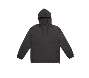 Men's <b>Black</b> Hooded <b>Windbreaker</b> Jacket Casual Zipper Closure Polyester Shell Autumn Wear - Product Image 1