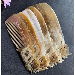 Peigne à cheveux en corne de bœuf et de buffle de qualité supérieure, fait main, poli, taille personnalisée, couleur naturelle, religieux, Feng Shui - Product Image 5