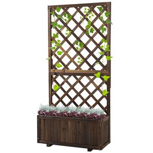 Fioriera Rialzata in Legno Marrone con Fori di Drenaggio per Piante Rampicanti - Categoria Prodotto: Recinzioni, Tralicci e Cancelli - Product Image 1