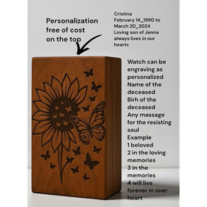 High Quality Wooden Urn Box for Memorial Storage Durable Wooden Urn for Ashes with Smooth Polish by AYAANS - Product Image 5