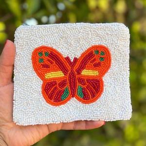 Embroidery Zipper Coin pouch Seed Beads Detailed Artwork Fashion Beaded <b>Small</b> Multi-Coin Pouch Women Daily Use <b>Game</b> Day - Product Image 1