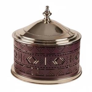 Calentador de Comida Tipo Buffet de Acero Inoxidable Dorado de Lujo con Cuerpo Decorativo Tallado, Juego para Ramadán - Product Image 1