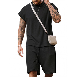 <b>Top</b> Quality Lightweight Summer Polyester Men t Shirts Streetwear Casual Gym Wear Tracksuit Custom Plain t Shirt <b>and</b> <b>Short</b> <b>Sets</b> - Product Image 1