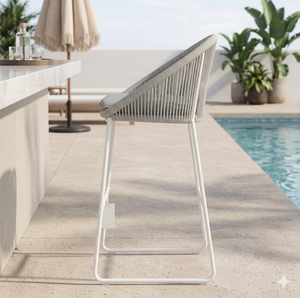 Joy Outdoor Rope Bar Stool in Fog White - Product Image 5