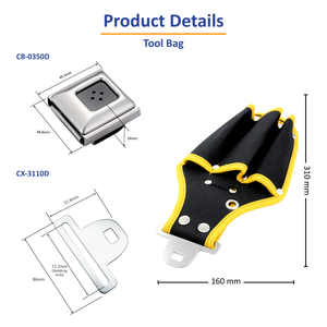 กระเป๋าคาดเอวแบบพกพาอเนกประสงค์ทนทานความจุขนาดใหญ่ชุดเครื่องมือช่างไฟฟ้าซิปวัสดุโพลีเอสเตอร์กันน้ำ - Product Image 3