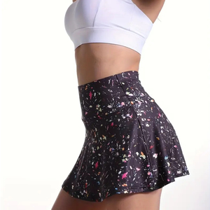 Jupe plissée imprimée taille haute pour femme avec poches, tenue de sport, mini-jupe d'été en spandex et polyester - Product Image 2