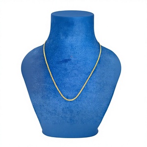 Élégante Chaîne torsadée en or massif 22 carats avec accents en forme de barillet, Collier en or jaune véritable certifié BIS, Bijou - Product Image 1