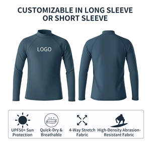 <b>Printed</b> Logo Long Sleeve Rash Guard Quick Dry UV Protection Compression Shirt for <b>Surf</b> Swim Tops Gym Tight Wear - Product Image 4